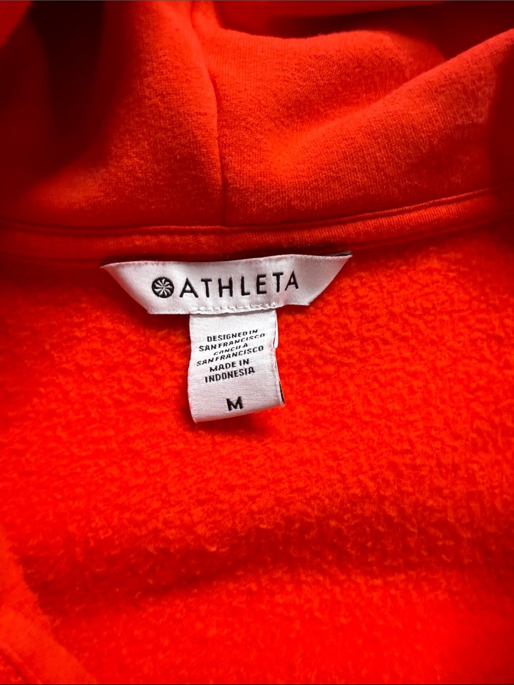Athleta Fiery Red Cropped Oversized Full Zip Hoodie Size M - Picture 3 of 5